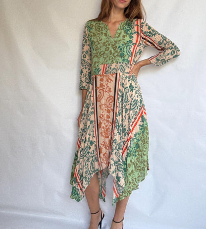 Desigual Boho Maxi Dress with Metallic Thread