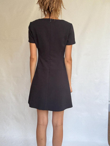 Minimalist Black Mini Dress In Soft Stretch — additional view 5