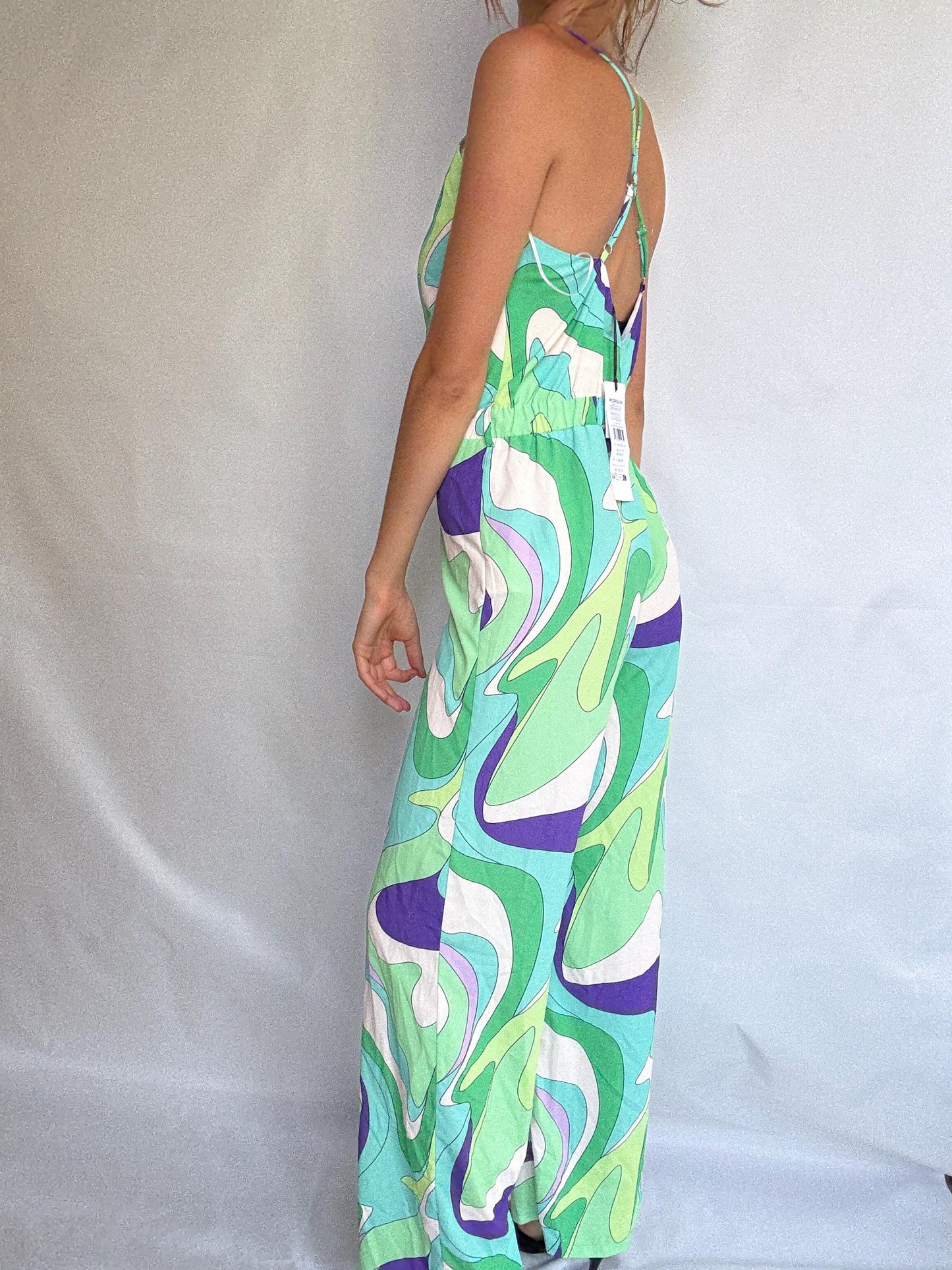 Morgan Colourful Swirl Print Jumpsuit | Unworn with Tags | Size UK 12 US 8 EU 40 | 70s Retro Party Style