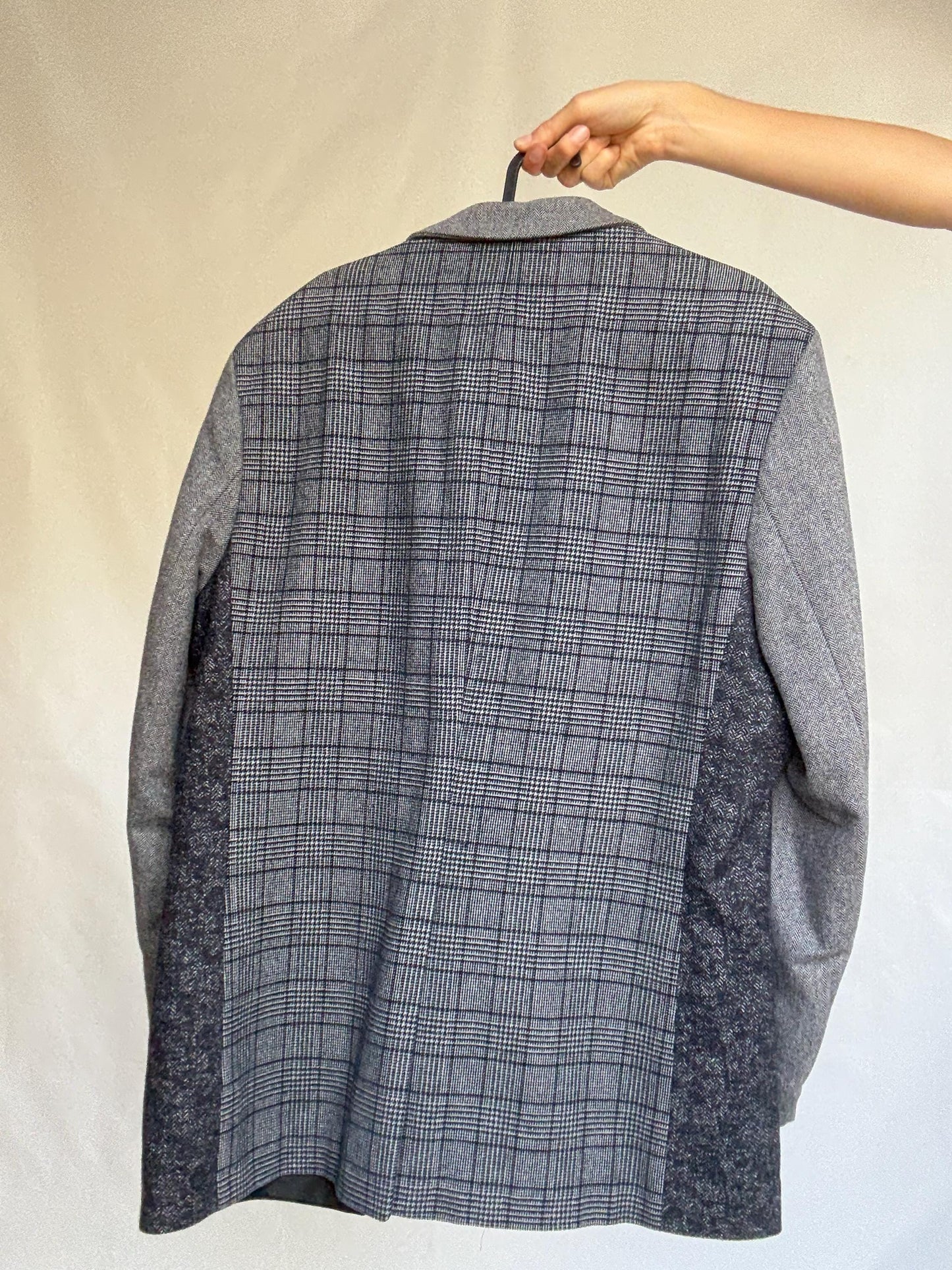 Vintage Desigual Oversized Blazer – Wool Cotton Mix, Size 54 Mens, Unisex Fit, Model-Off-Duty Look