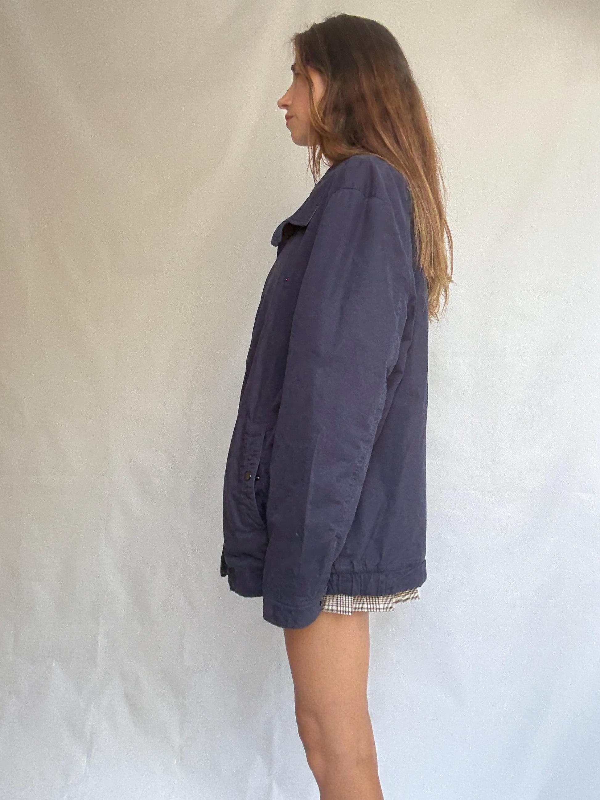 Vintage Tommy Hilfiger Padded Jacket – Navy Blue | Oversized Outerwear