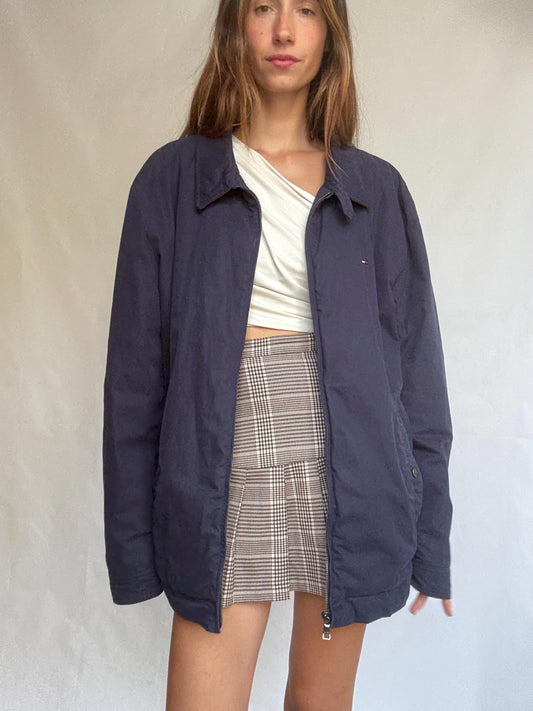 Vintage Tommy Hilfiger 4XLT Padded Jacket – Navy Blue | Oversized Outerwear with Quilted Lining