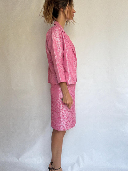 Handmade Pink Brocade Vintage Suit Set — additional view 5