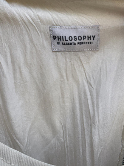 Alberta Ferretti Cream Minimalist Midi Dress — additional view 9