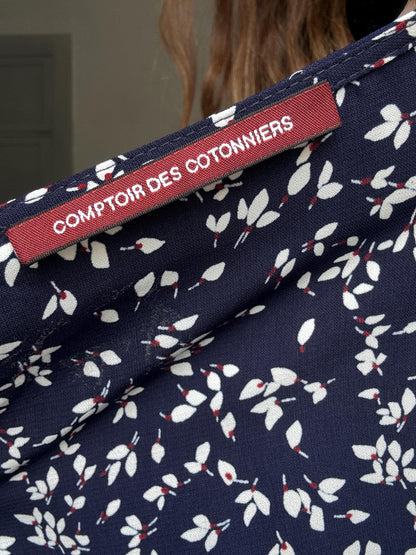 Navy Floral Wrap Blouse — additional view 9