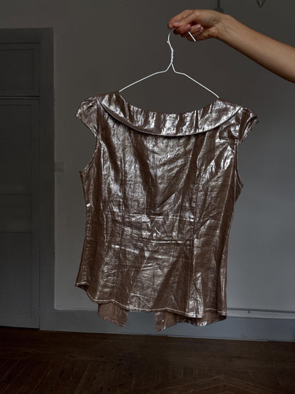 Vintage Shimmer Blouse With Peter Pan Collar — additional view 9