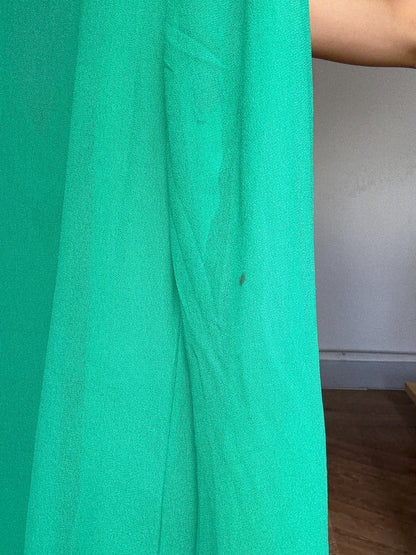 Vintage green sheer tunic dress with deep V neckline – glam beach cover-up