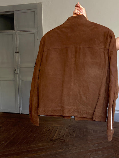 Vintage Brown Leather Racing Jacket — additional view 11