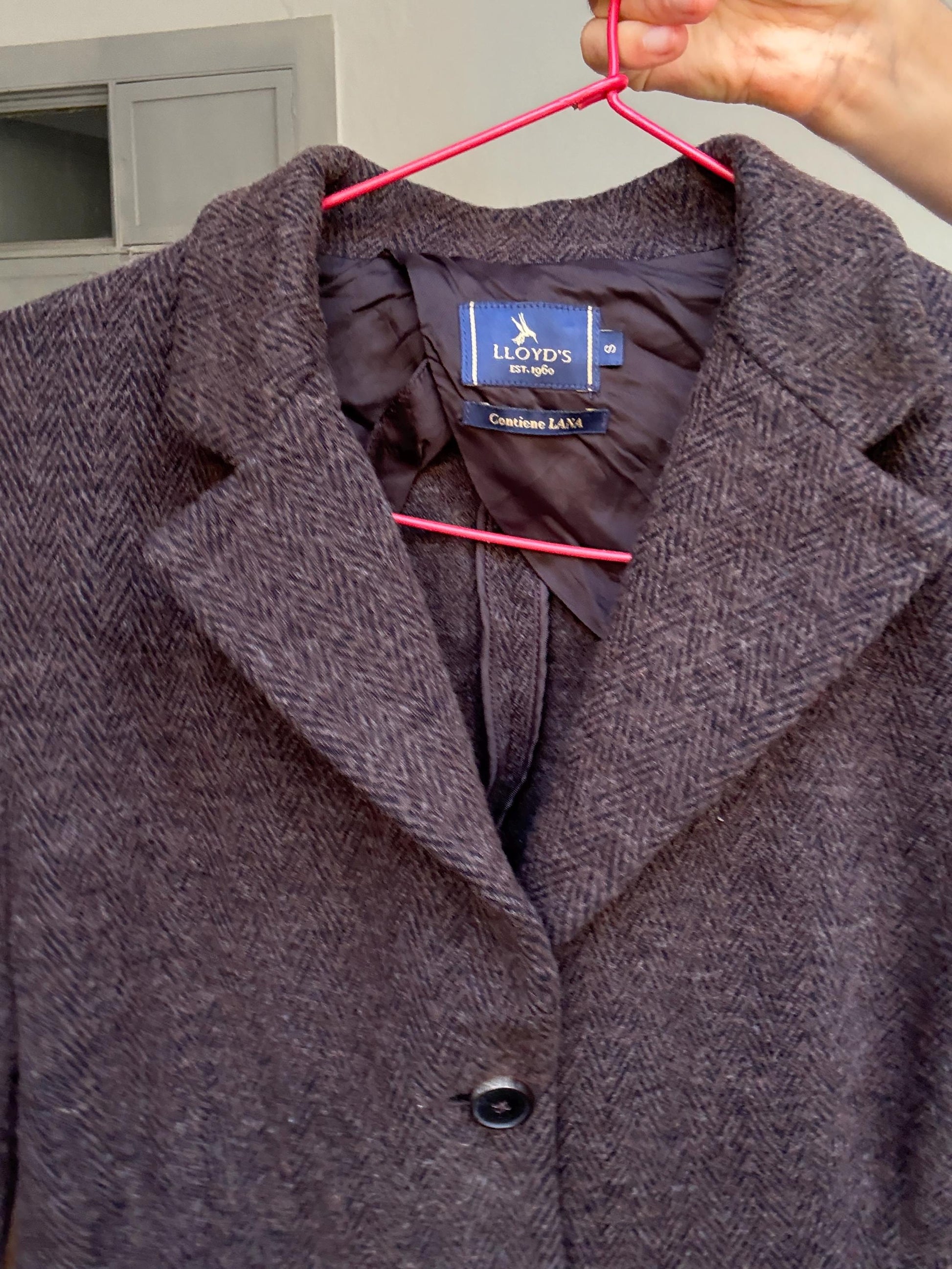 Lloyd’s Italian Wool Blazer – Preppy Academia Brown Tweed Jacket | Smart Casual Office Look | Mario Bellucci Fabric | Size S