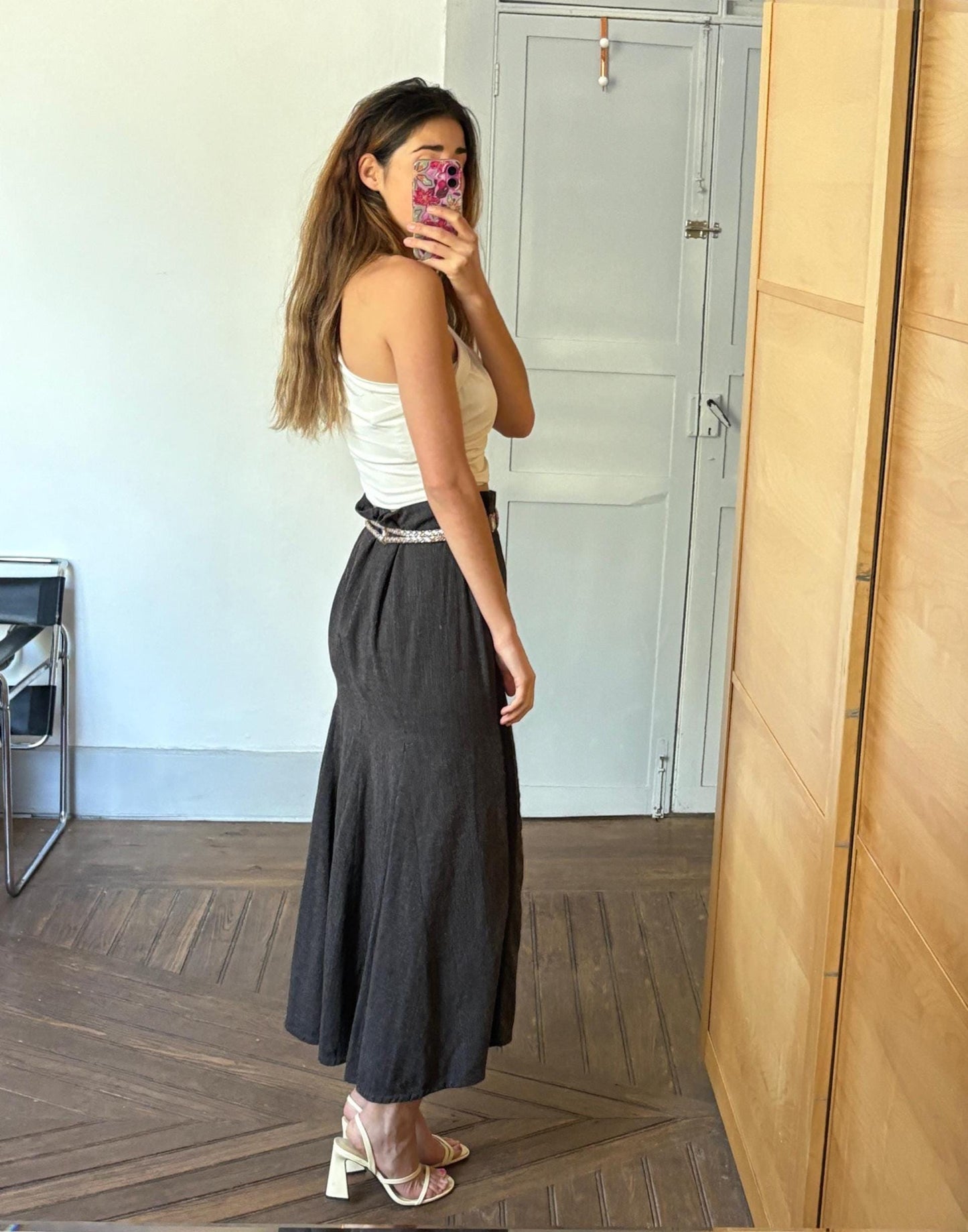 Anette gortz skirt wool maxi skirt, Long made in Germany designer skirt