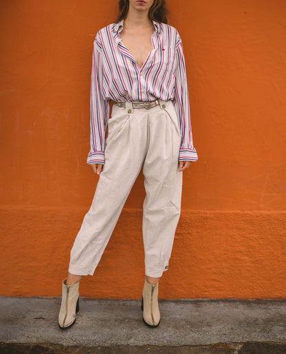 Vintage Burberry Striped Oxford Shirt — detail
