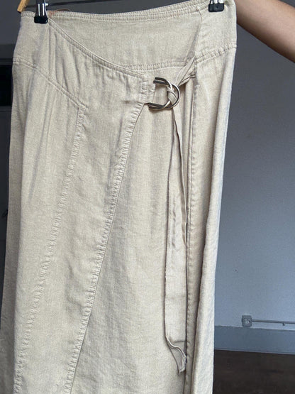 Linen Blend Wrap Skirt By Massimo Dutti — additional view 7