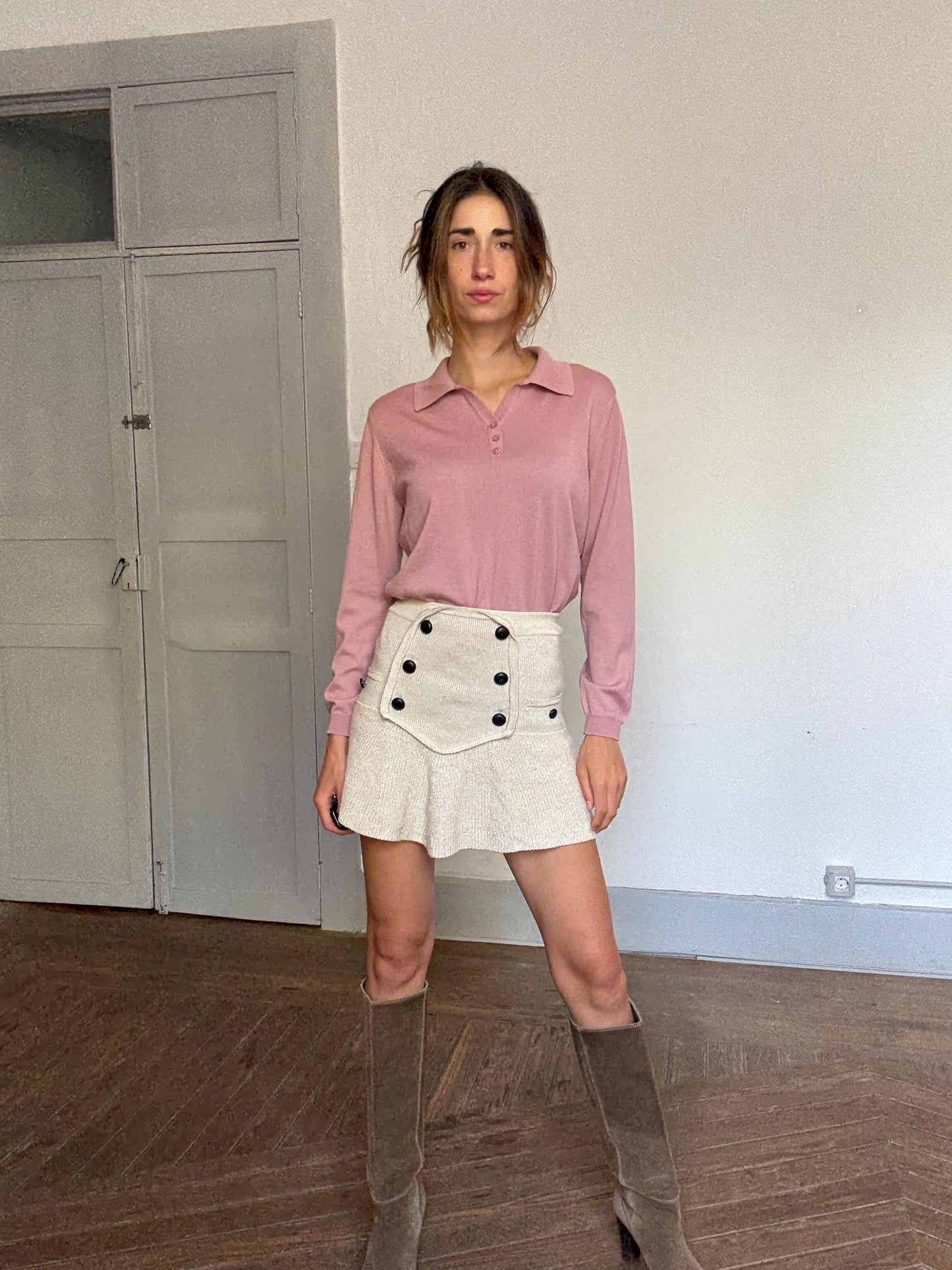 Viriato Dusty Rose Knit Jumper – Luxury Wool Blend, Made in Spain (Size M/L)