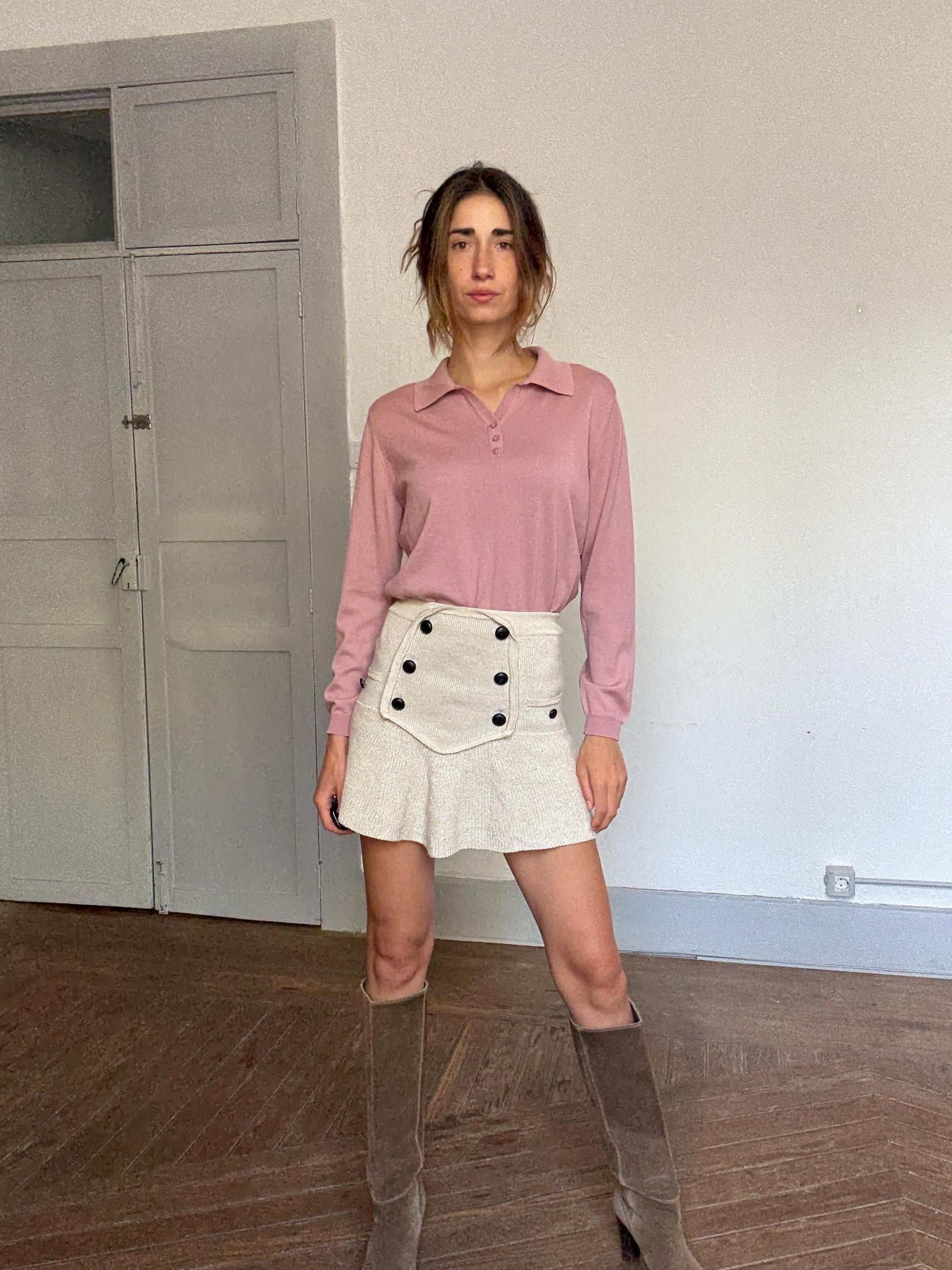 Viriato Dusty Rose Knit Jumper – Luxury Wool Blend, Made in Spain (Size M/L)