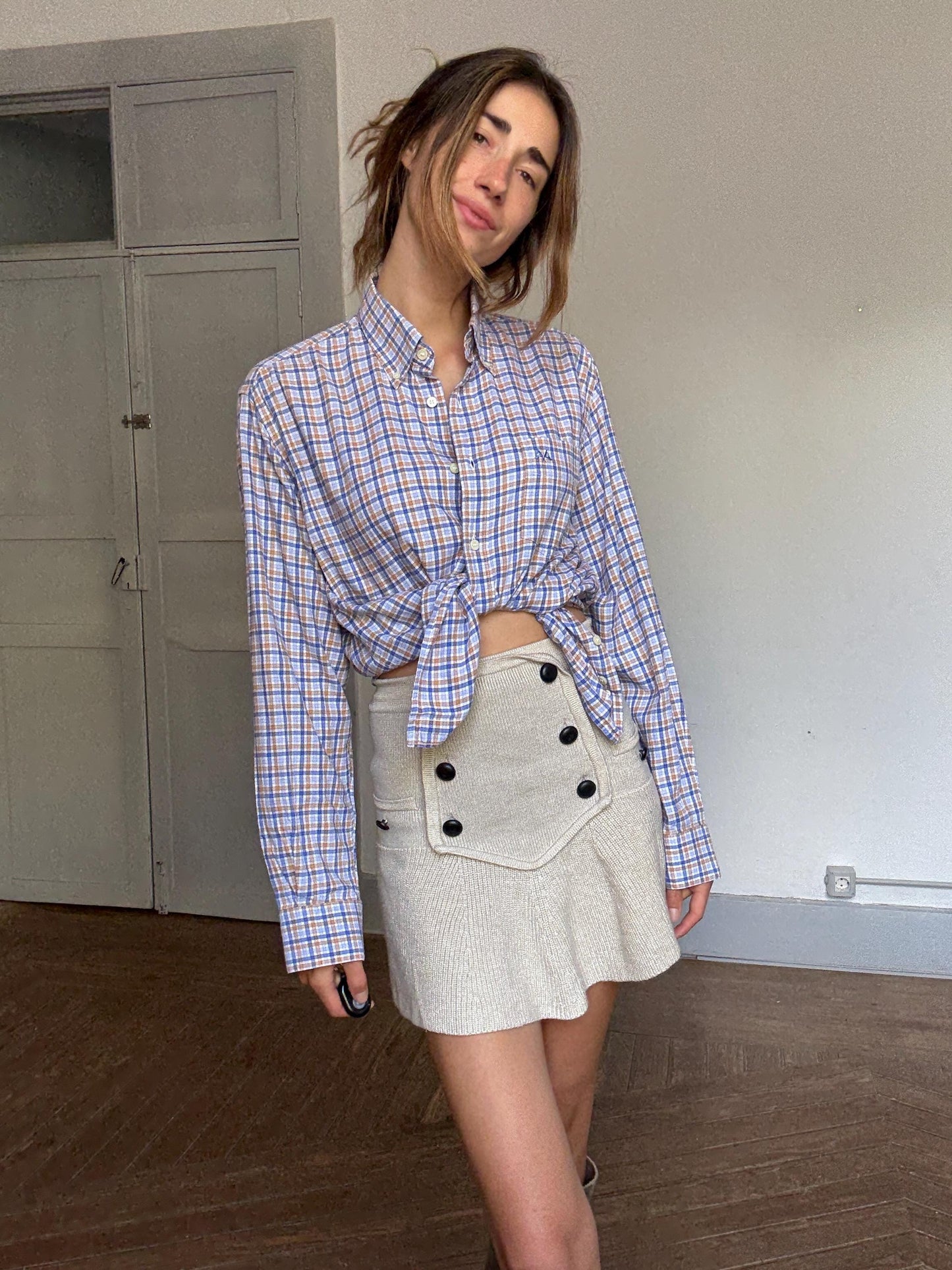 Vintage Thomas Burberry Check Shirt – Unisex Quiet Luxury Button-Up – Britpop Indie Style, 90s Cotton Blouse, Old Money Aesthetic