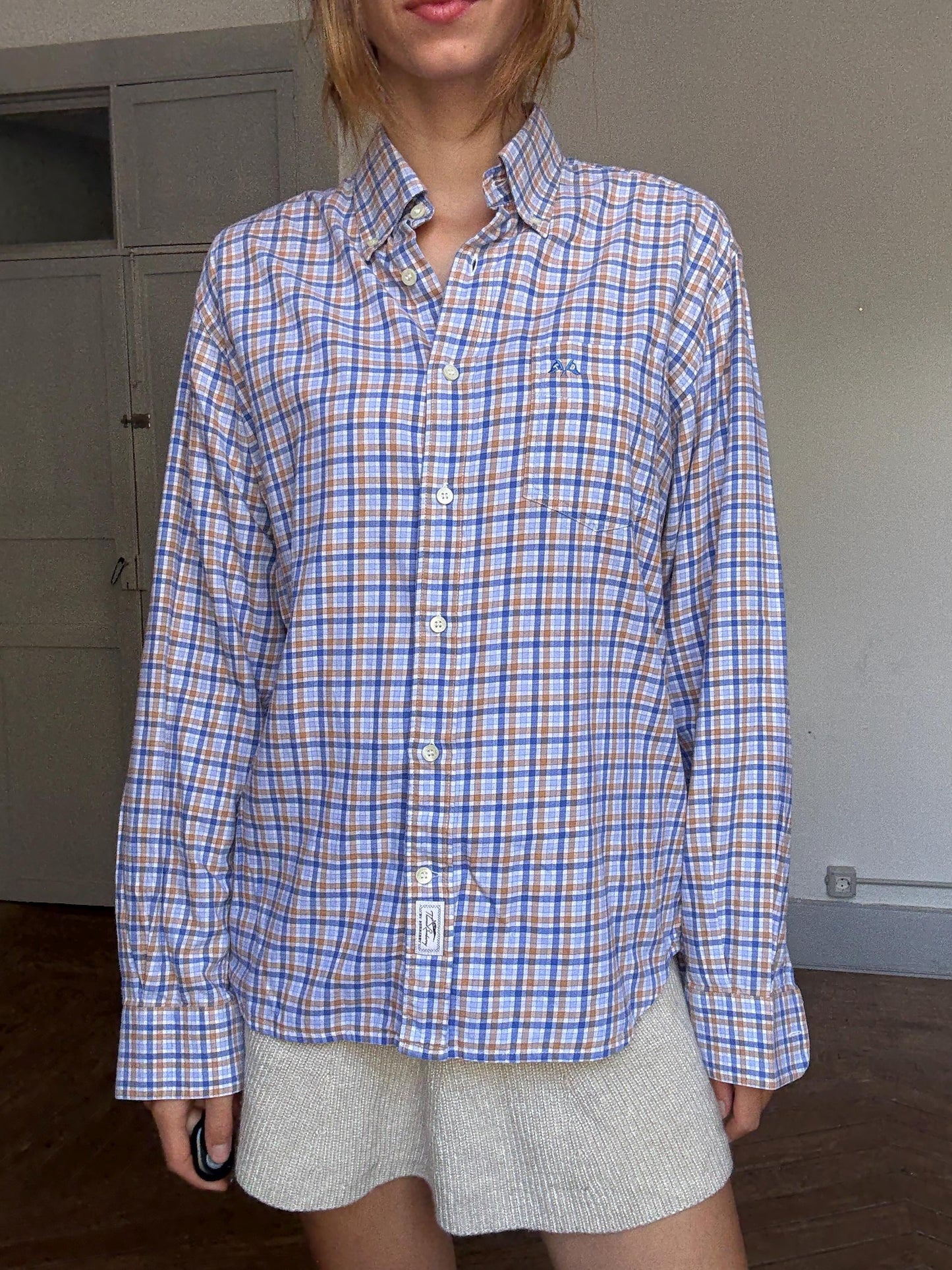 Vintage Thomas Burberry Check Shirt – Unisex Quiet Luxury Button-Up – Britpop Indie Style, 90s Cotton Blouse, Old Money Aesthetic