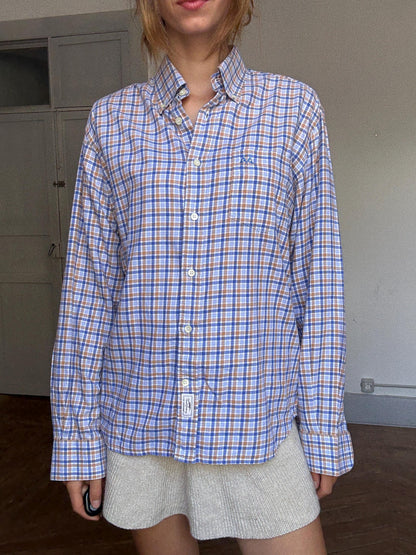 Vintage Thomas Burberry Check Shirt – Unisex Cotton Blouse — detail