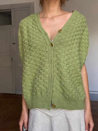 Chunky Knit Green Vest — additional view 7