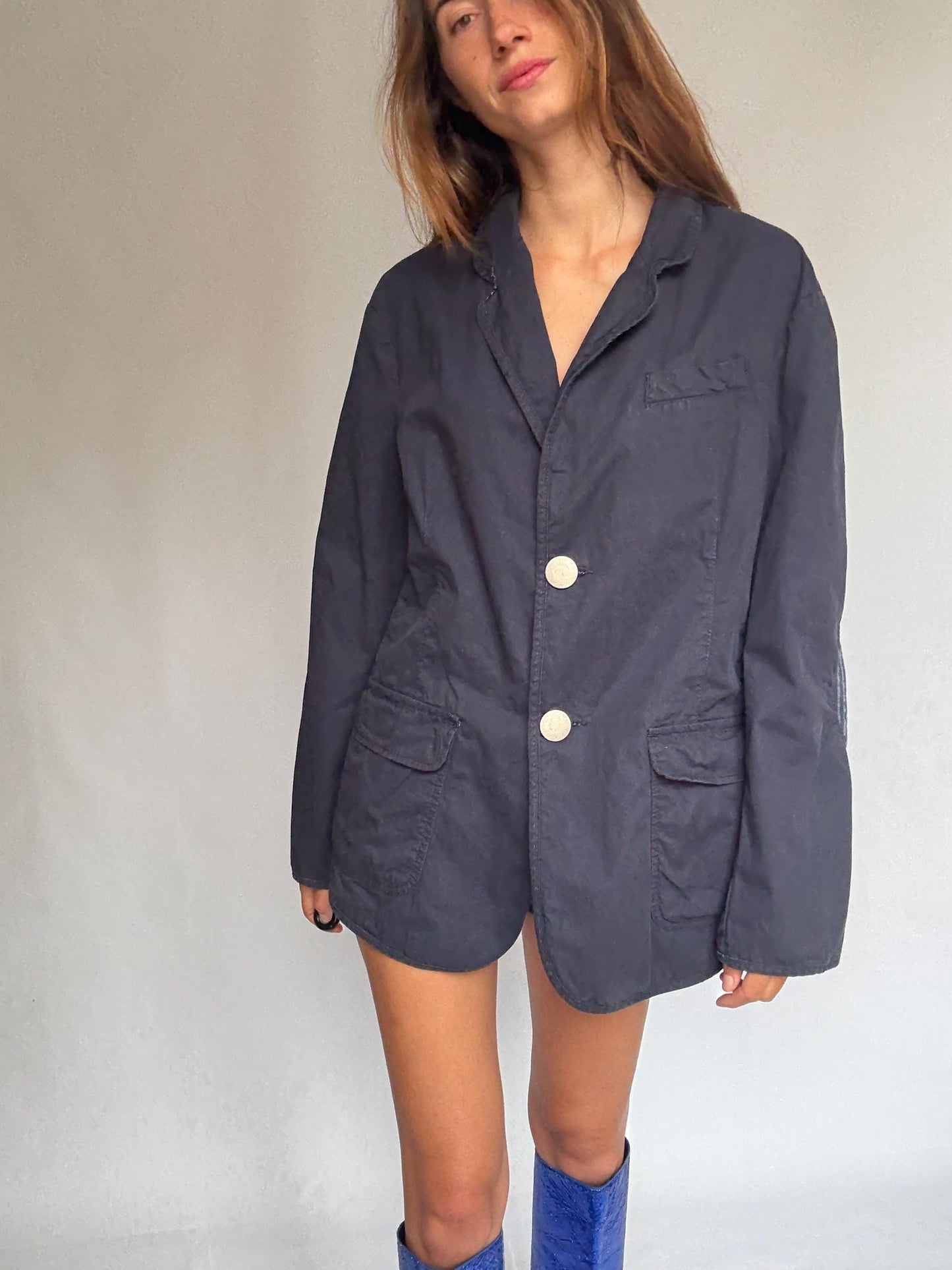 Vintage Armani Jeans Cotton Blazer - Unisex — back view