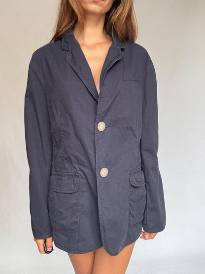 Vintage Armani Jeans Cotton Blazer - Unisex — fabric close-up