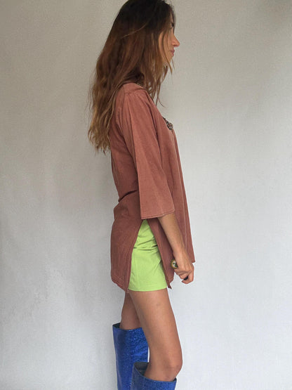 Rust Brown Beaded Cotton Tunic — additional view 7