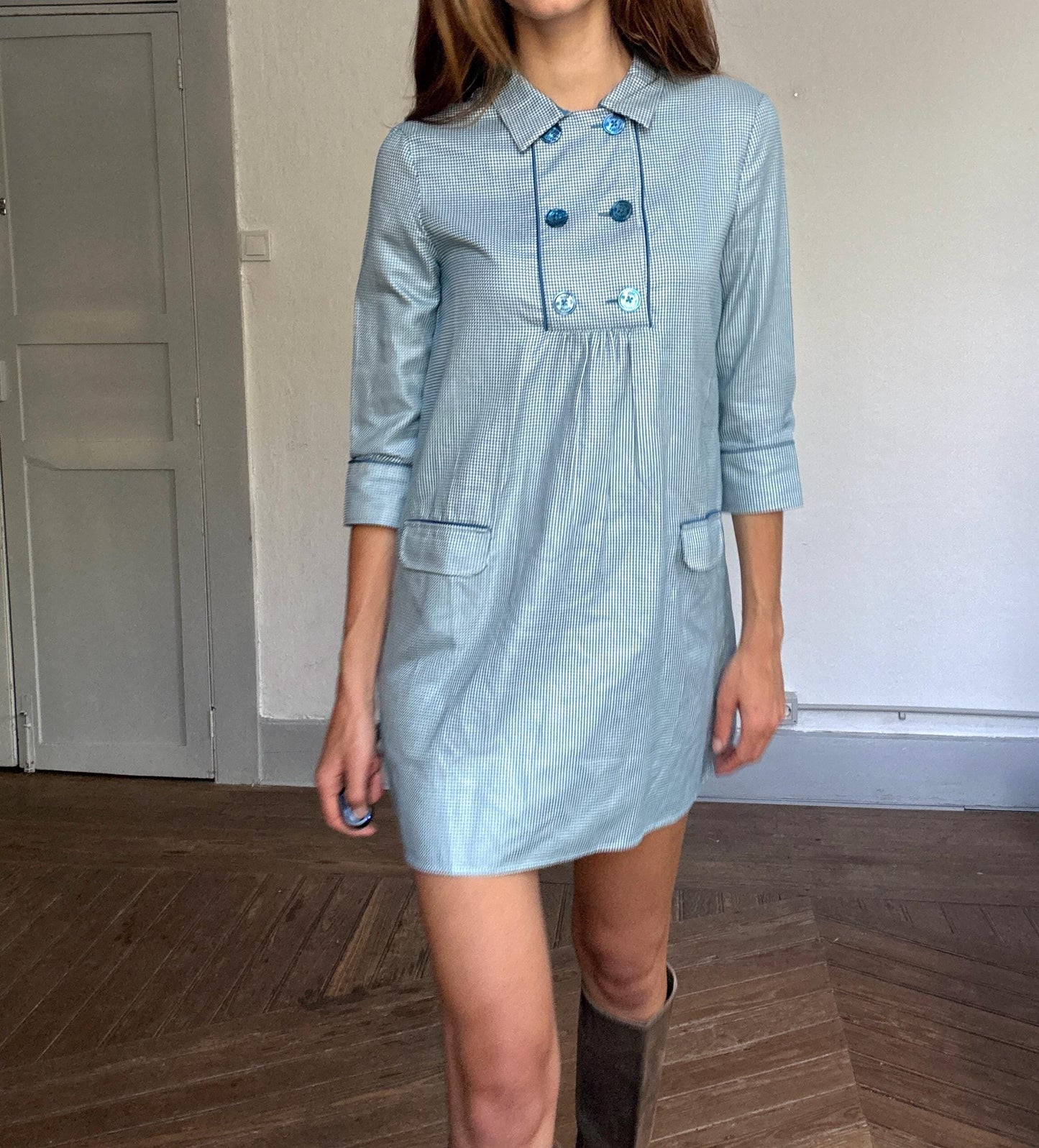 Pedro del Hierro Vintage Mini Dress – Mod Style, Cotton, NWT, Size M-L