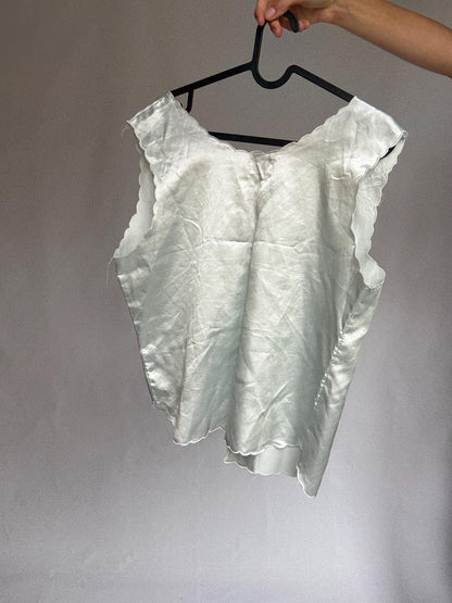 Ivory Satin Lace Vintage Blouse — additional view 8