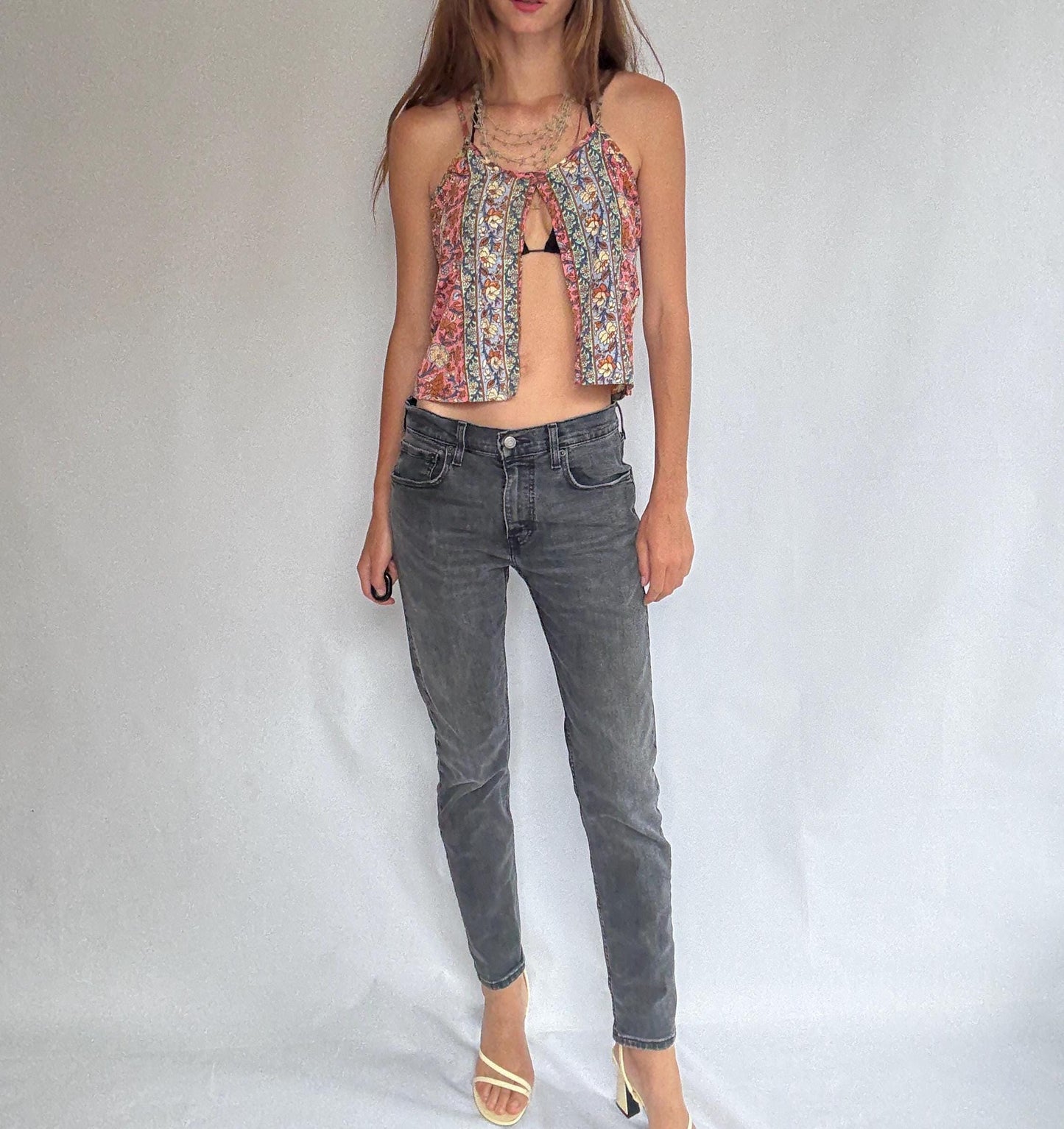 Levi’s 502 Hi-Ball W31 jeans – black tapered denim with ankle crop – vintage Levi’s San Francisco original riveted fit