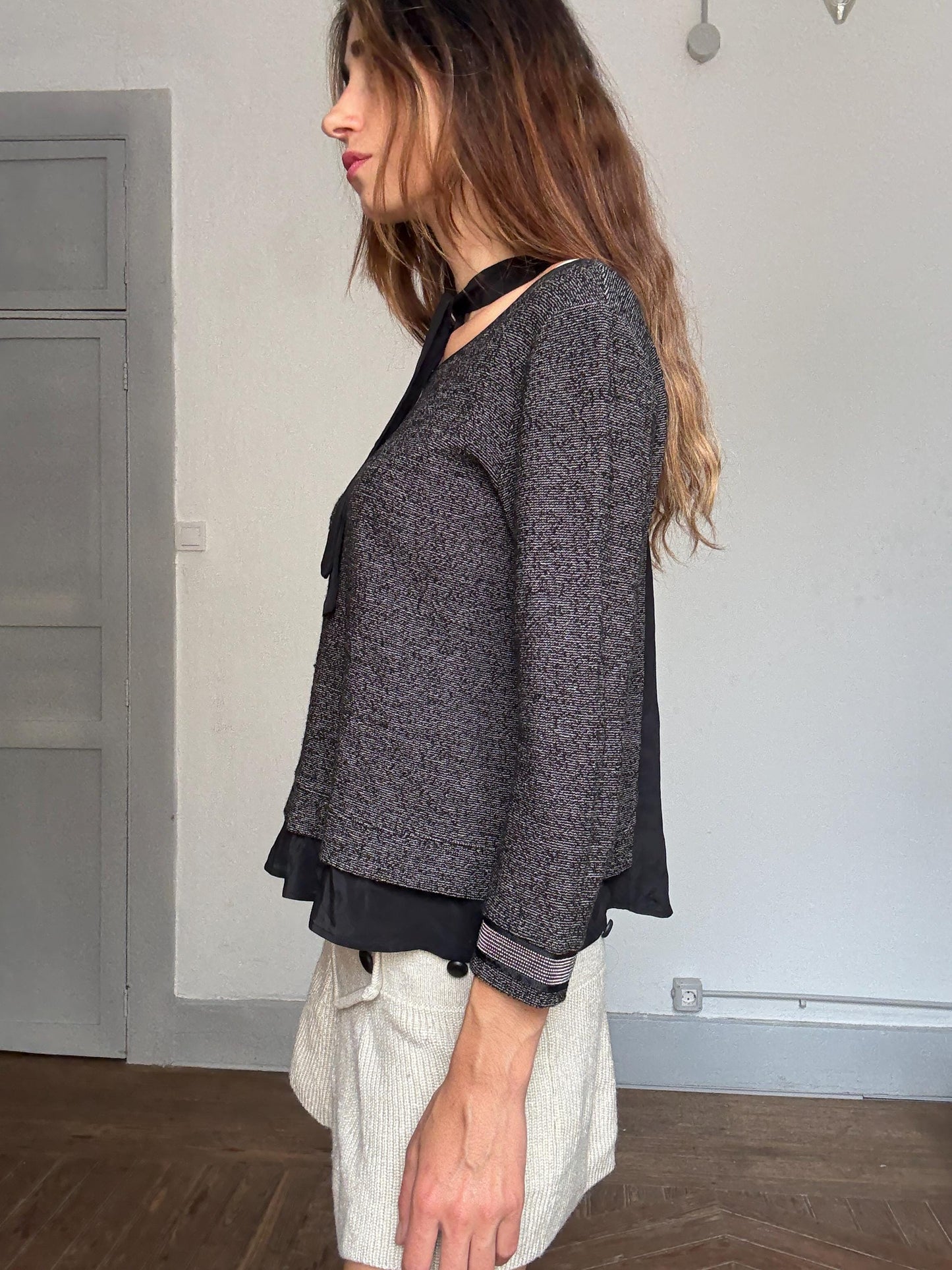 Elegant Marella Sport Top with Tie Neck | Size S