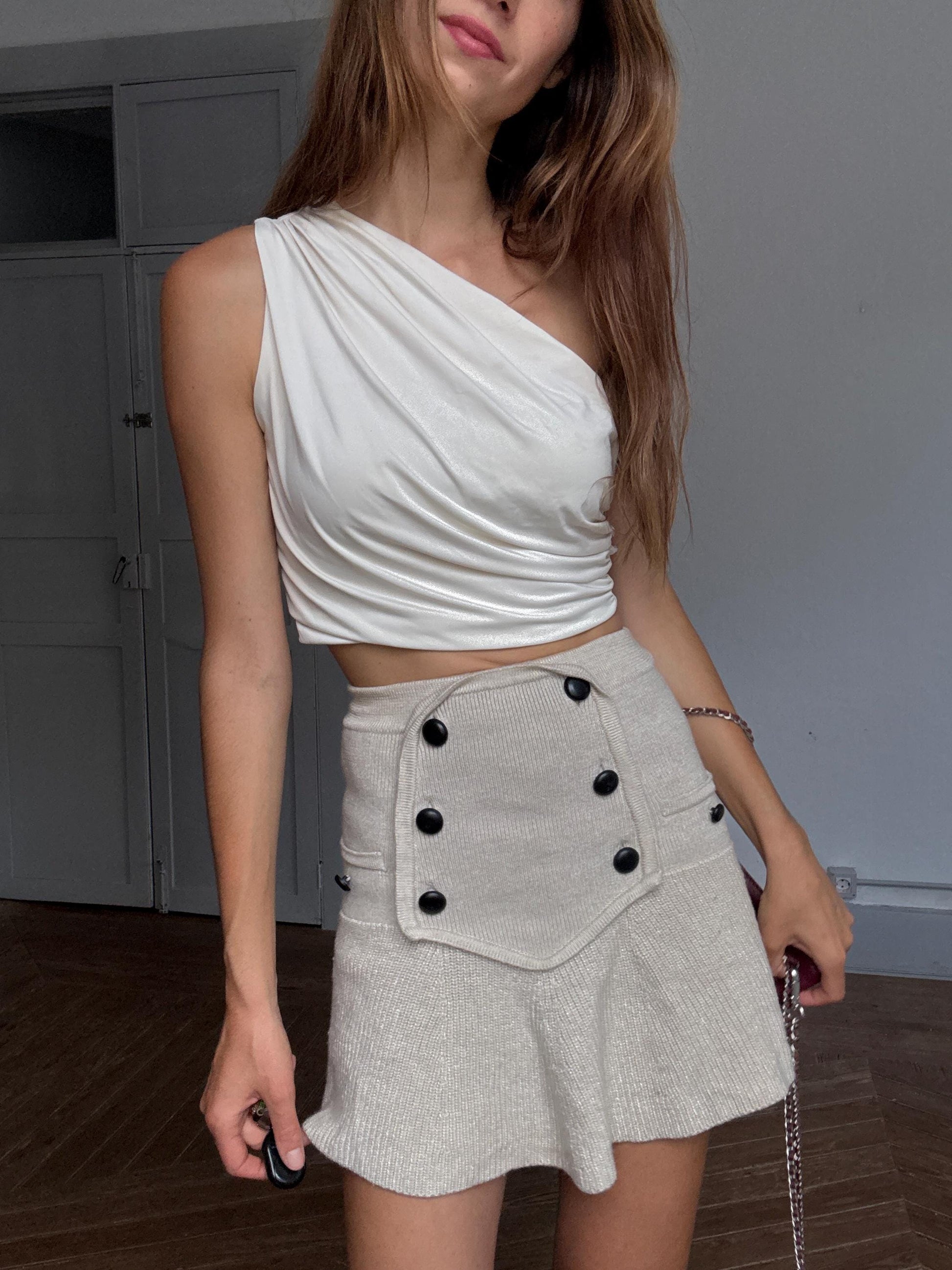 Vintage Zara leather bag – bordeaux red cowhide crossbody with chain strap, wristlet clutch purse, 3-way wear option