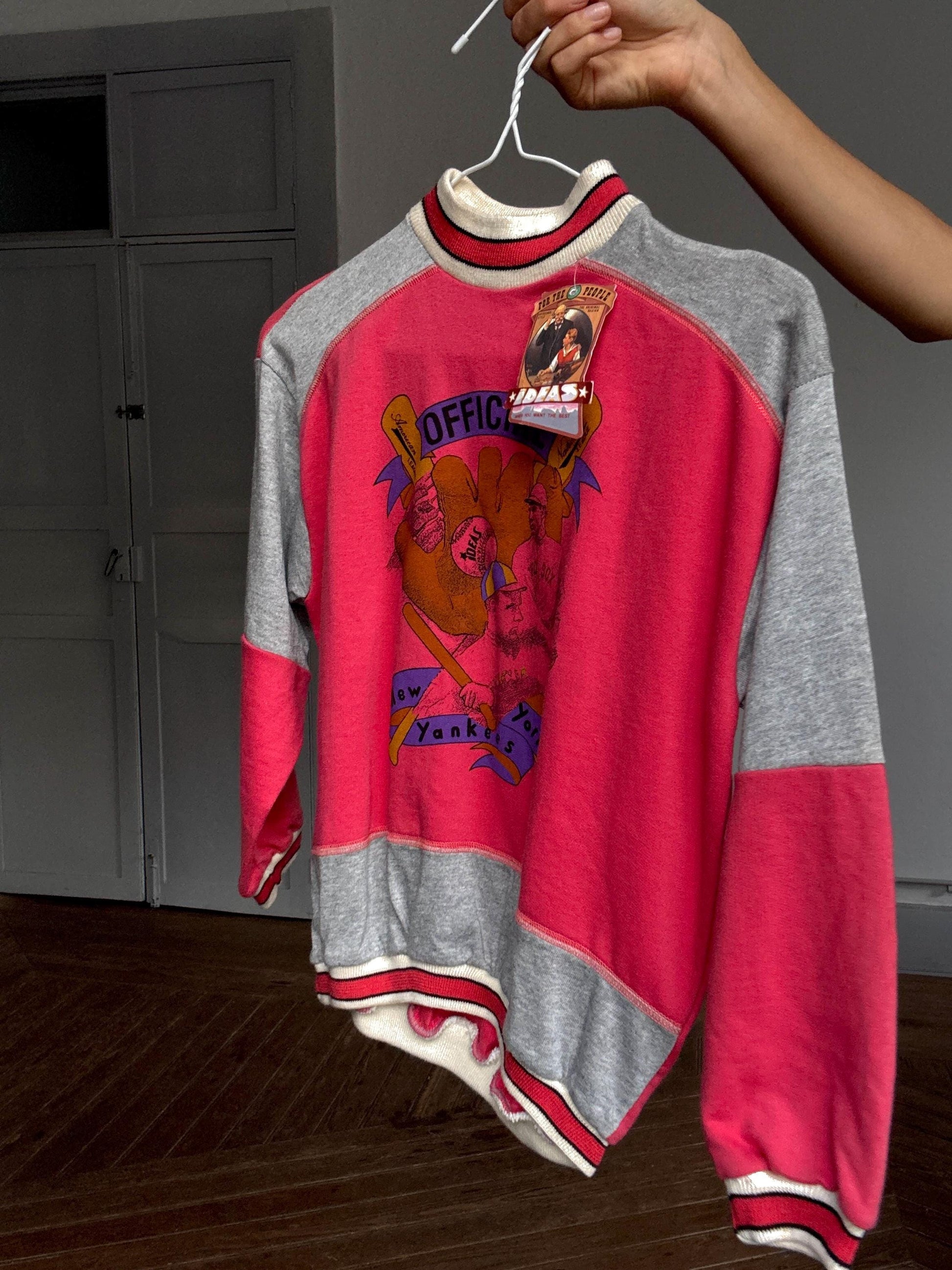 Vintage New York Yankees Baseball Sweatshirt – 80s Style Graphic Jumper by Ideas, Tag Size 10, Made in Spain, Unworn with Tags