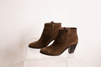 Ash Brown Suede Ankle Boots
