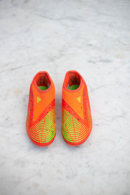 Neon Orange Adidas Kids Soccer Cleats - Vintage Style EU 31
