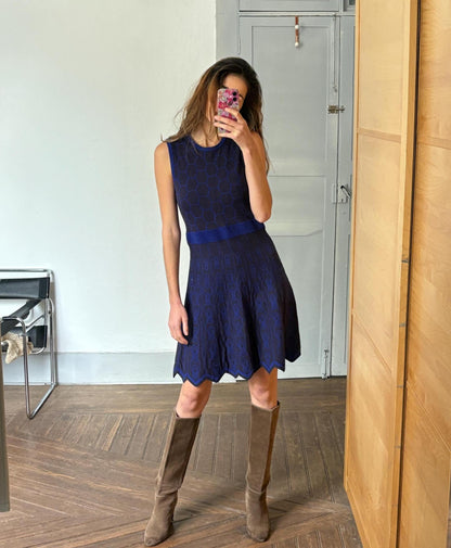 Vintage Karen Millen Sleeveless Knit Dress — back view