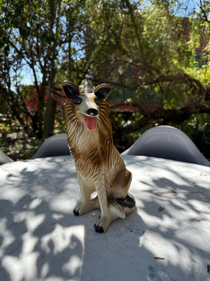 Vintage Ceramic Collie Dog Figurine — back view