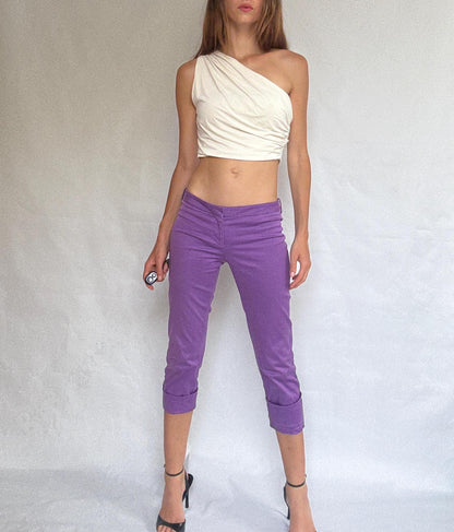 Versace Purple Cropped Pants, Made in Italy — additional view 6