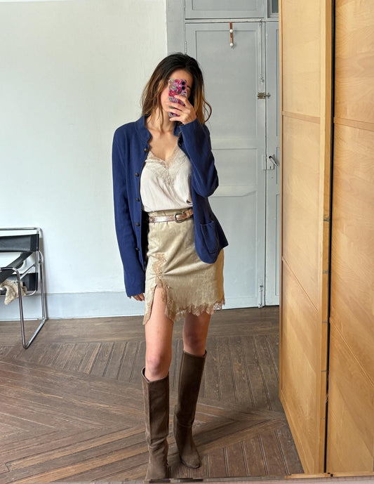 Vintage Ralph Lauren Navy Cardigan | French Girl Fit | 90s Preppy Academia Vibes