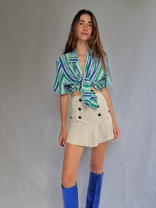 Vintage Groovy Button-Up Blouse – Made in Italy