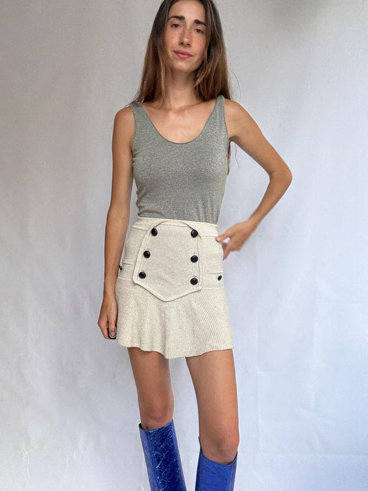 Vintage Glitter Thread Tank Top by Oysho – Silver Shimmer Slay