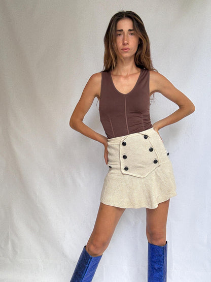 Vintage Ruched Brown Camisole by BCBGMAXAZRIA — additional view 7