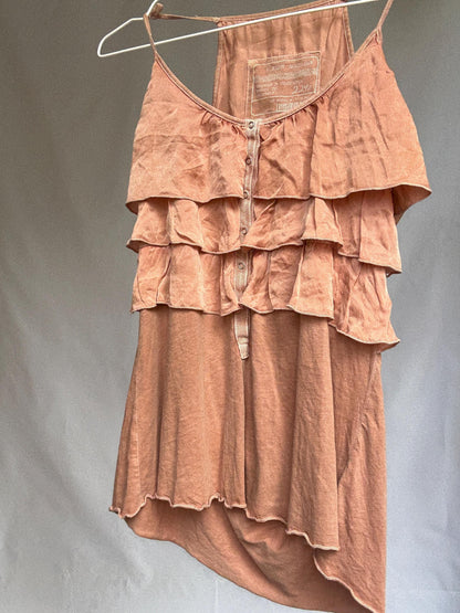 Dusty Pink Ruffle Camisole in Cotton Silk Blend — additional view 9