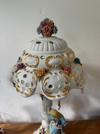 Fornili Vintage Porcelain Floral Lamp — additional view 7
