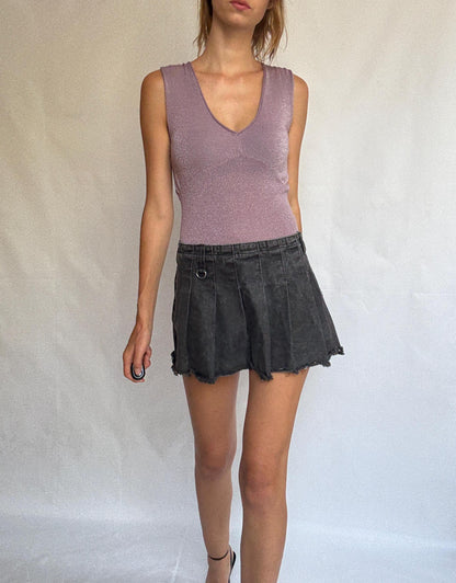 Vintage Glitter Knit Camisole in Silver Lilac — additional view 9
