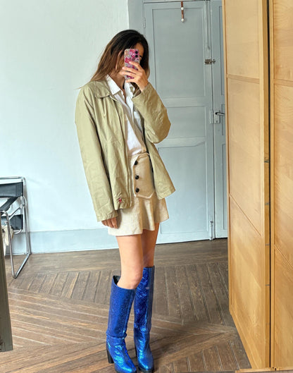 90s Beige Zip-Up Jacket, Made in Spain