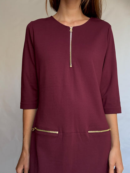 Burgundy Dress Crafted in Spain — additional view 7