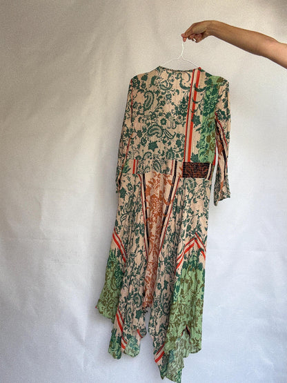 Desigual Boho Maxi Dress with Metallic Thread