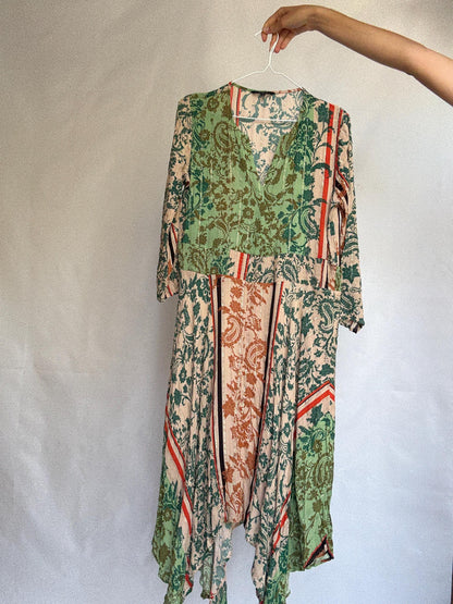 Desigual Boho Maxi Dress with Metallic Thread