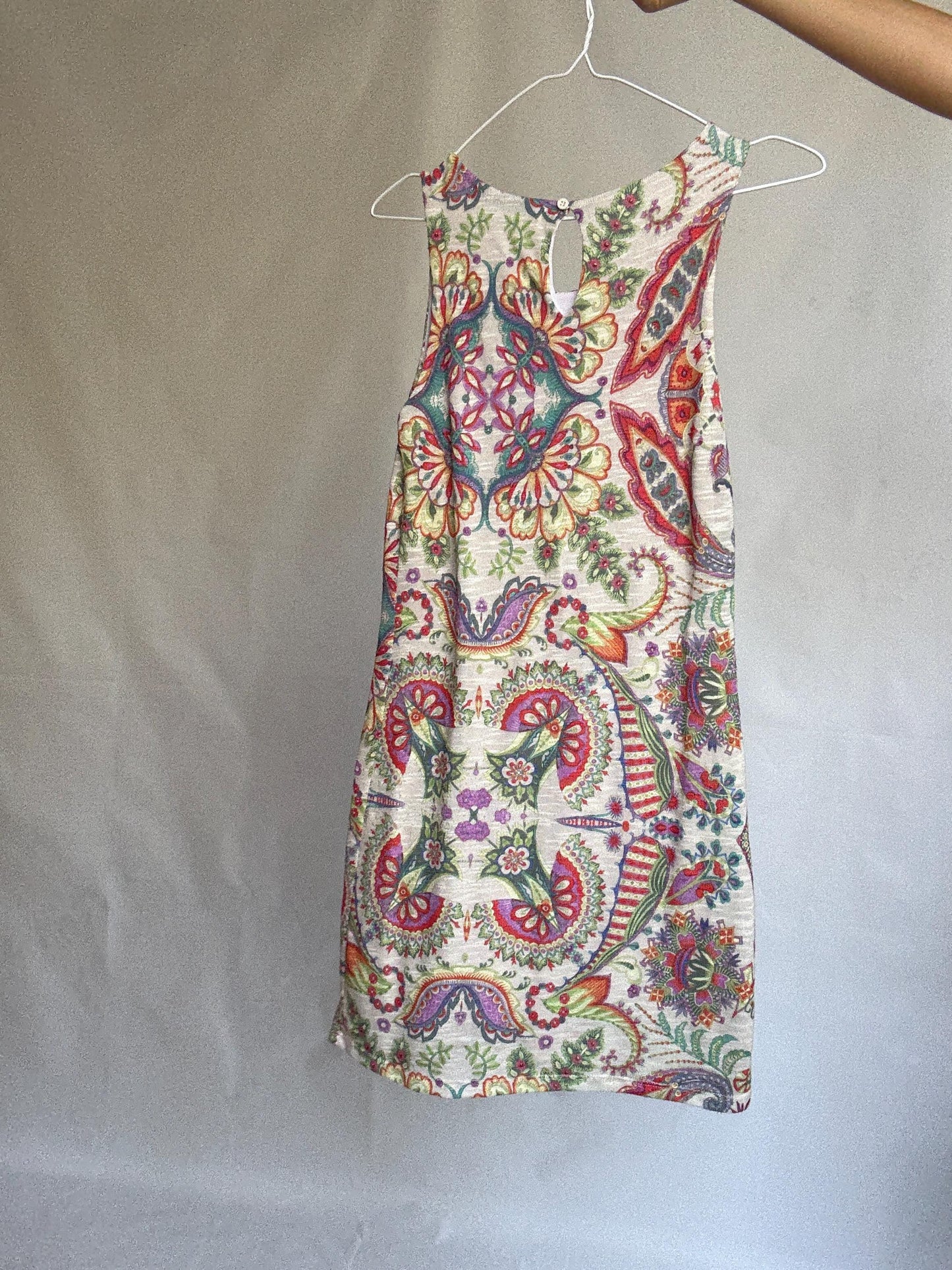 Desigual Sleeveless Mini Dress – Size S – “Global Traveller” Print