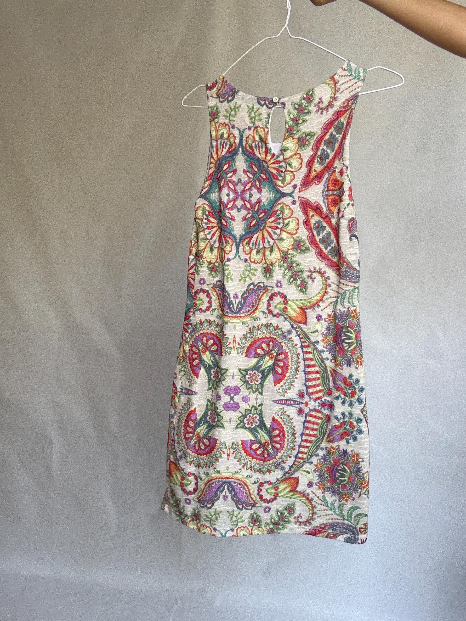 Desigual Sleeveless Mini Dress – Size S – “Global Traveller” Print