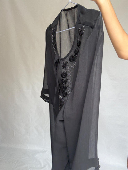 Sheer Black Embroidered Boho Tunic — additional view 10